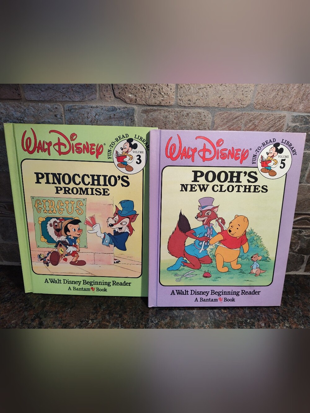 Disney Vintage Bantam Books Beginning Readers, 1986, Pooh And Pinocchio